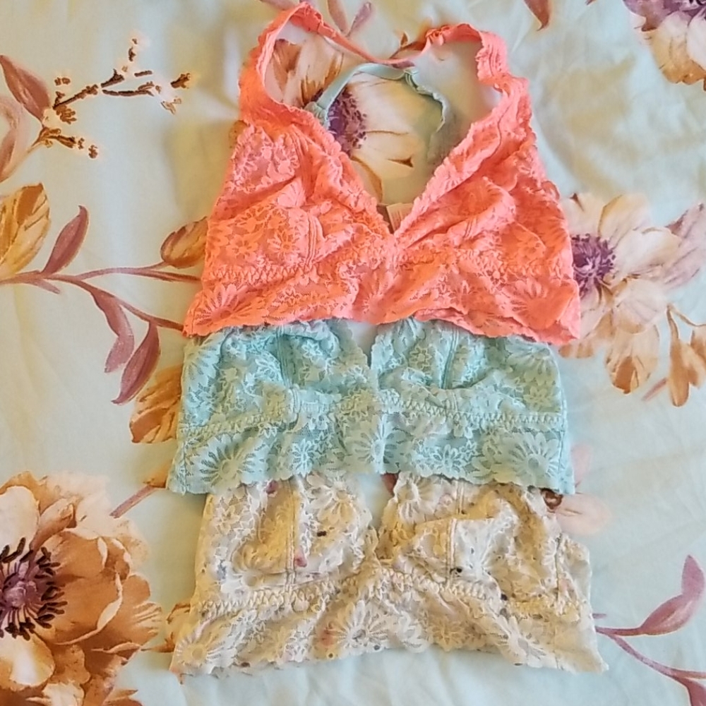 Pink / Victoria's secret Lace halter bralettes